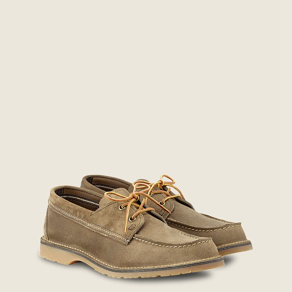 Red Wing Oxford Khaki - Mens Weekender Camp Moc - Muleskinner Leather - 0195-QGODZ